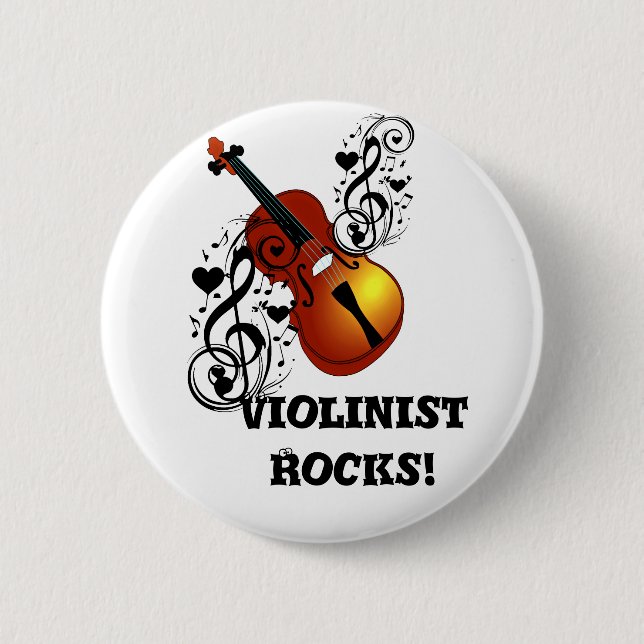 Violin,Lover at Heart_ Pinback Button (Front)
