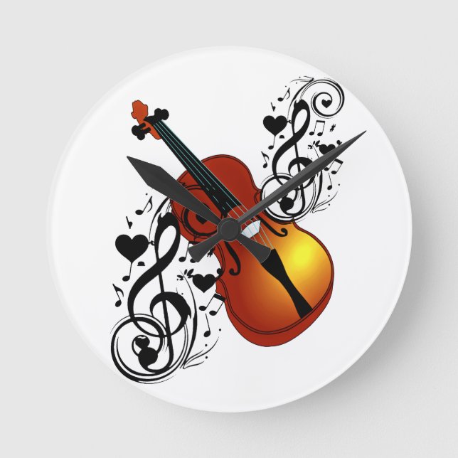 Violin,Lover at Heart_ Round Clock (Front)