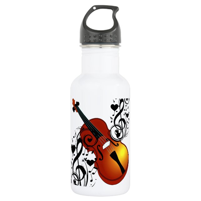 Violin,Lover at Heart_ Water Bottle (Front)