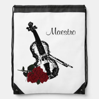 Violin Maestro or What Text You Want Drawstring Bag