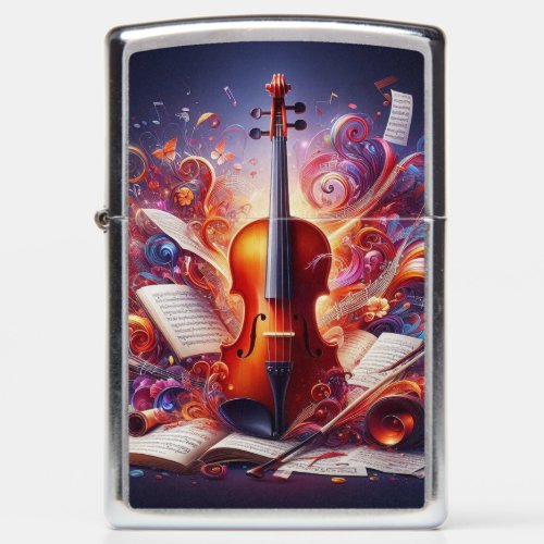 Violin Melodic Strings Masterpiece Zippo Lighter