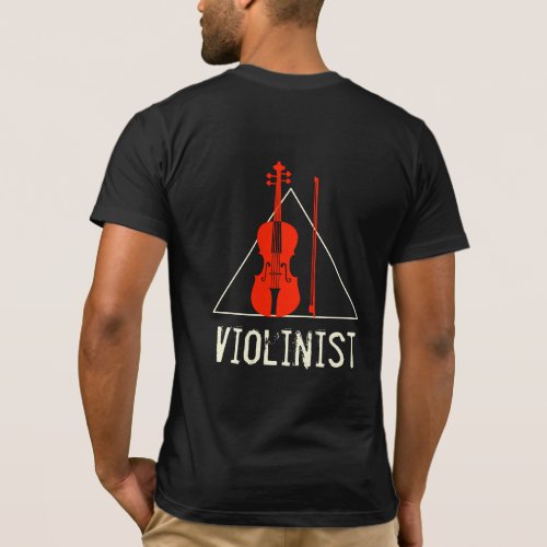 Violin minimal black triangle modern Violinist T_Shirt