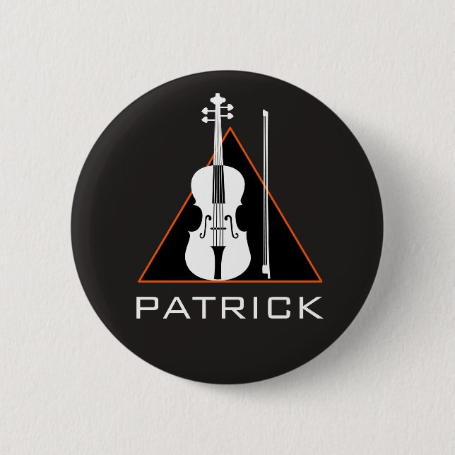 Violin minimal negative space Modern Violinist Button (Front)