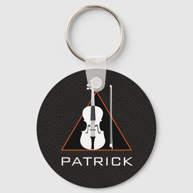 Violin minimal negative space Modern Violinist Keychain (Front)