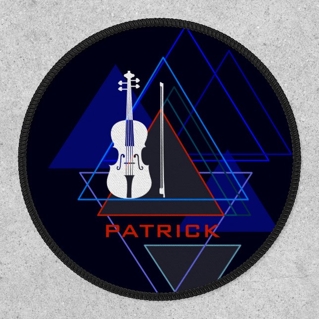 Violin minimalist negative space Dark Violinist Patch (Front)