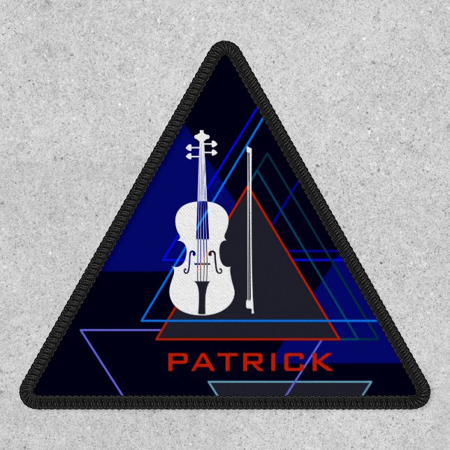 Violin minimalist negative space Dark Violinist Patch (Front)