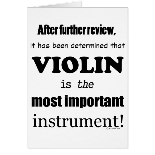 Violin Most Important Instrument Cards (Front)