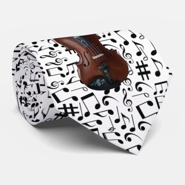 VIOLIN--MOST POPULAR BACKGROUND NECK TIE (Rolled)