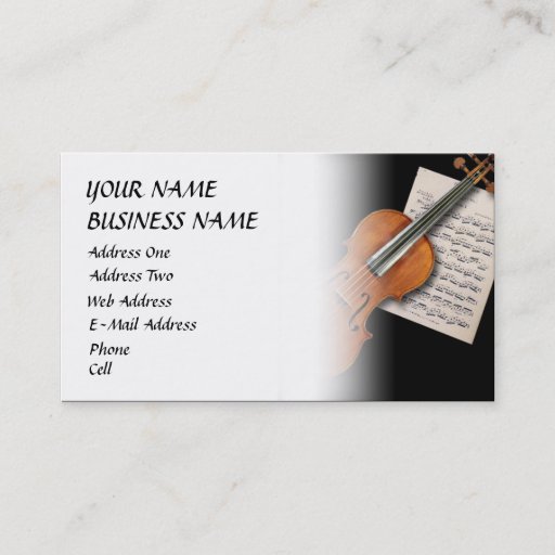 Customizable Violin - Music Business Card
