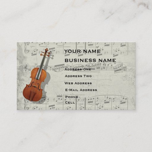 Customizable Violin - Music Business Card