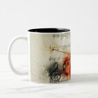 Violin Music Dance Concert Waltz Man Woman Two-Tone Coffee Mug