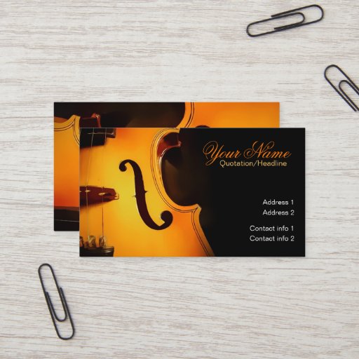 Customizable Violin Music Elegant Business card