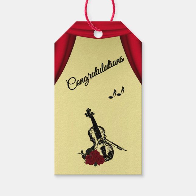 Violin Music Gift Tags (Front)