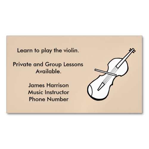 Violin Music Instructor Business Card Magnets