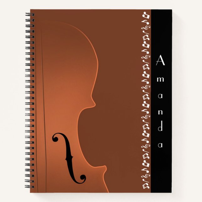 Violin Music Instrument (large) White Spiral Notebook (Front)
