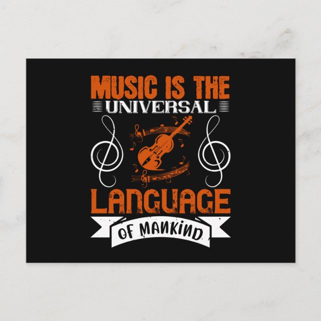 Violin - Music Is The Universal Language Postcard (Front)