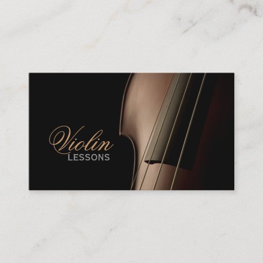 Customizable Violin, Music Lessons, Instructor Business Card