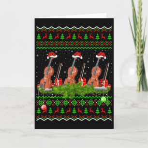 Violin Music Lover Xmas Gift Ugly Christmas Violin Card