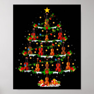 Violin Music Lover Xmas Lighting Violin Christmas Poster