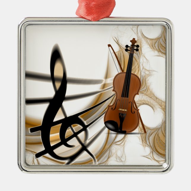 Violin Music Metal Ornament (Front)
