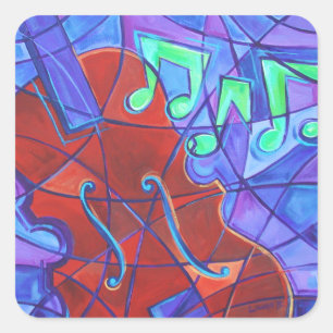 Violin Music Mosaic Art Sticker