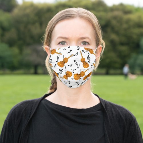 Violin Music Note Pattern Adult Cloth Face Mask