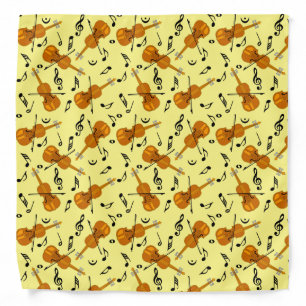 Violin Music Note Pattern Bandana