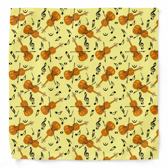 Violin Music Note Pattern Bandana (Front)