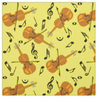 Violin Music Note Pattern Fabric 