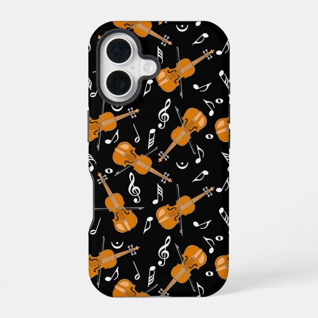 Violin Music Note Pattern iPhone Case (Back)
