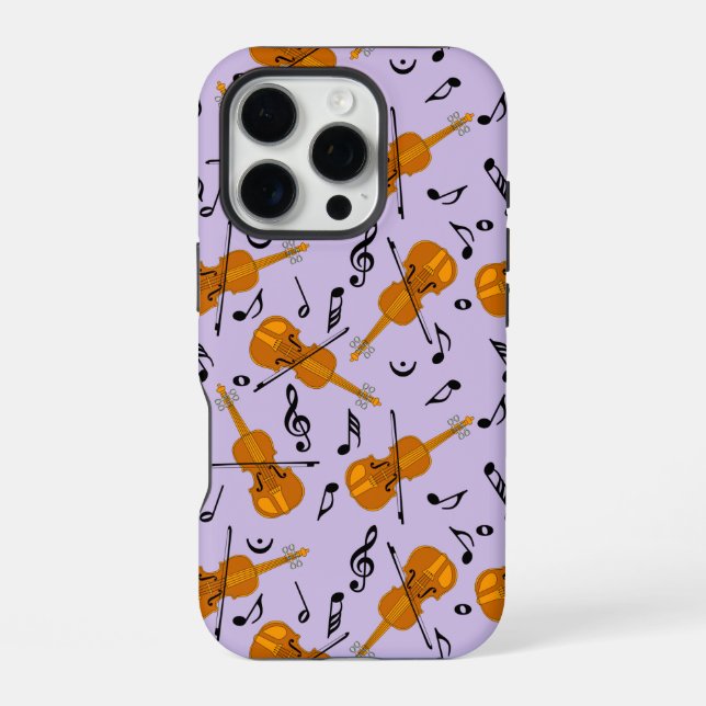 Violin Music Note Pattern iPhone Case (Back)