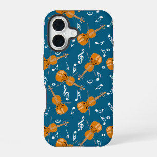Violin Music Note Pattern iPhone 16 Case
