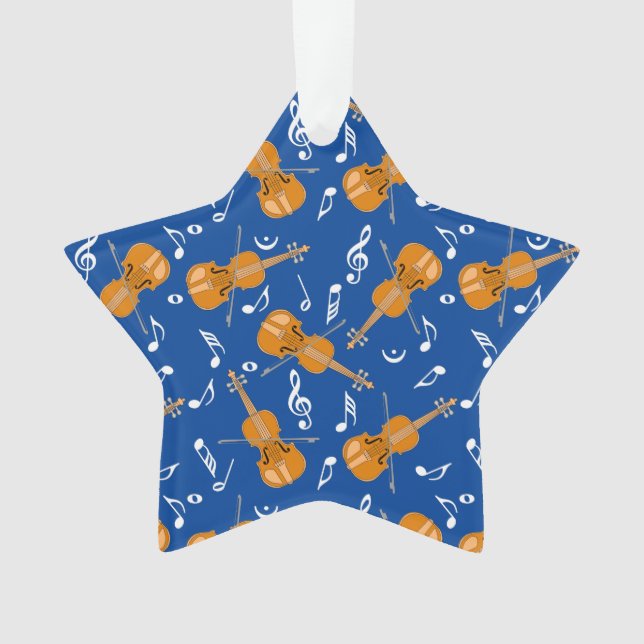 Violin Music Note Pattern Ornament (Front)
