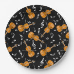 Violin Music Note Pattern Paper Plates