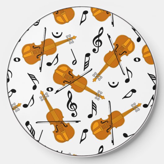 Violin Music Note Pattern Wireless Charger (Front)