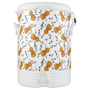 Violin Music Notes Beverage Cooler