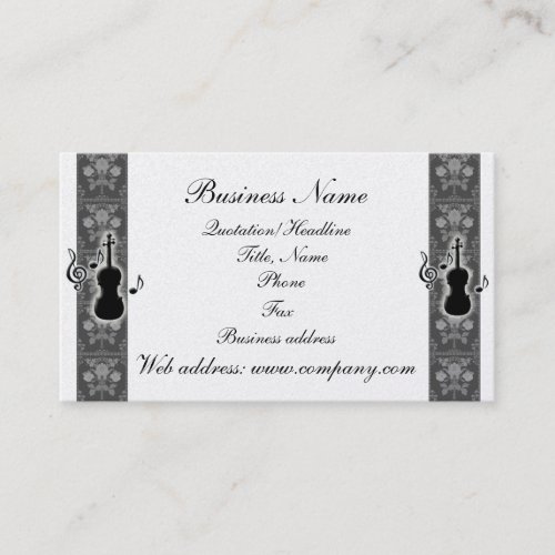 Violin Music Notes Business Card