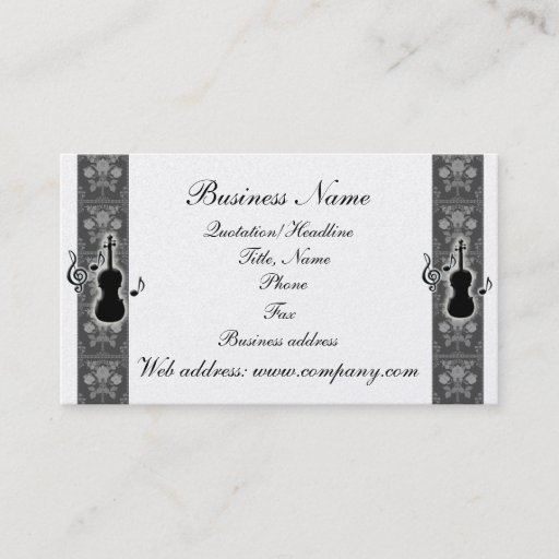 Customizable Violin Music Notes Business Card