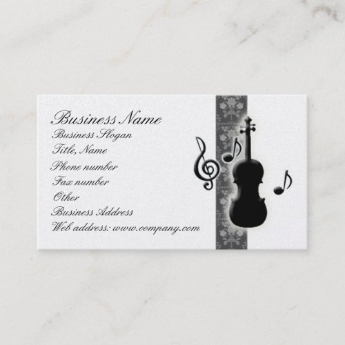 Violin Music Notes Business Card