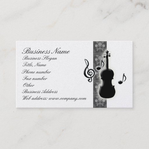 Customizable Violin Music Notes Business Card