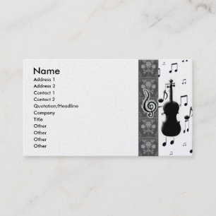 Violin & Music Notes Business Cards