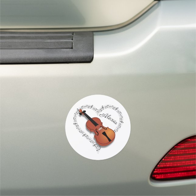 Violin Music Notes Car Magnet (In Situ)