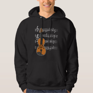 Violin Music Notes Clef for Orchestra Violinists Hoodie
