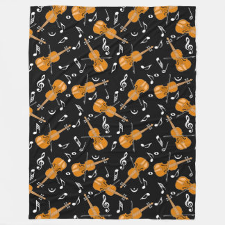 Violin Music Notes Fleece Blanket