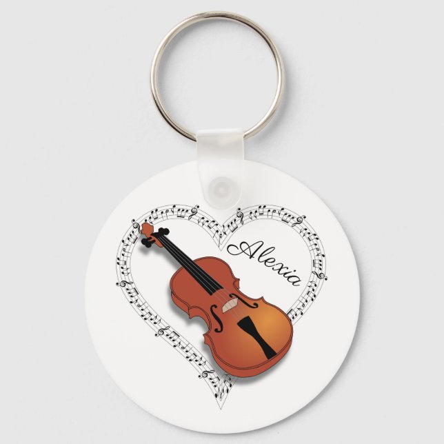 Violin Music Notes Keychain (Front)