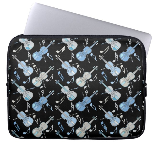 Violin Music Notes Laptop Sleeve (Front)