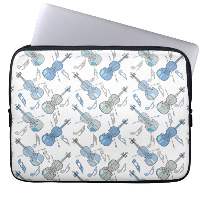 Violin Music Notes Laptop Sleeve (Front)