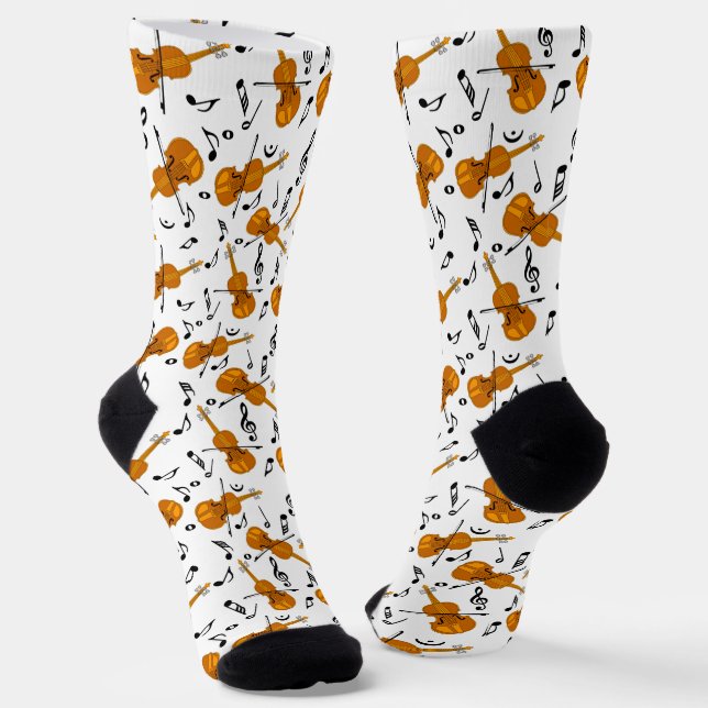 Violin Music Notes Socks (Angled)