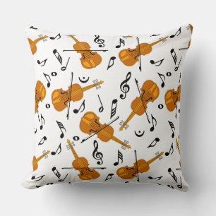 Violin Music Notes Throw Pillow