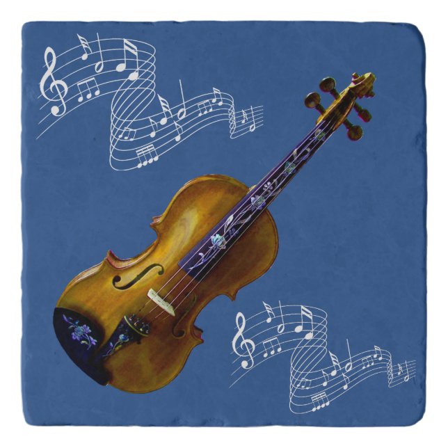 VIOLIN & MUSIC NOTES TRIVET (Front)